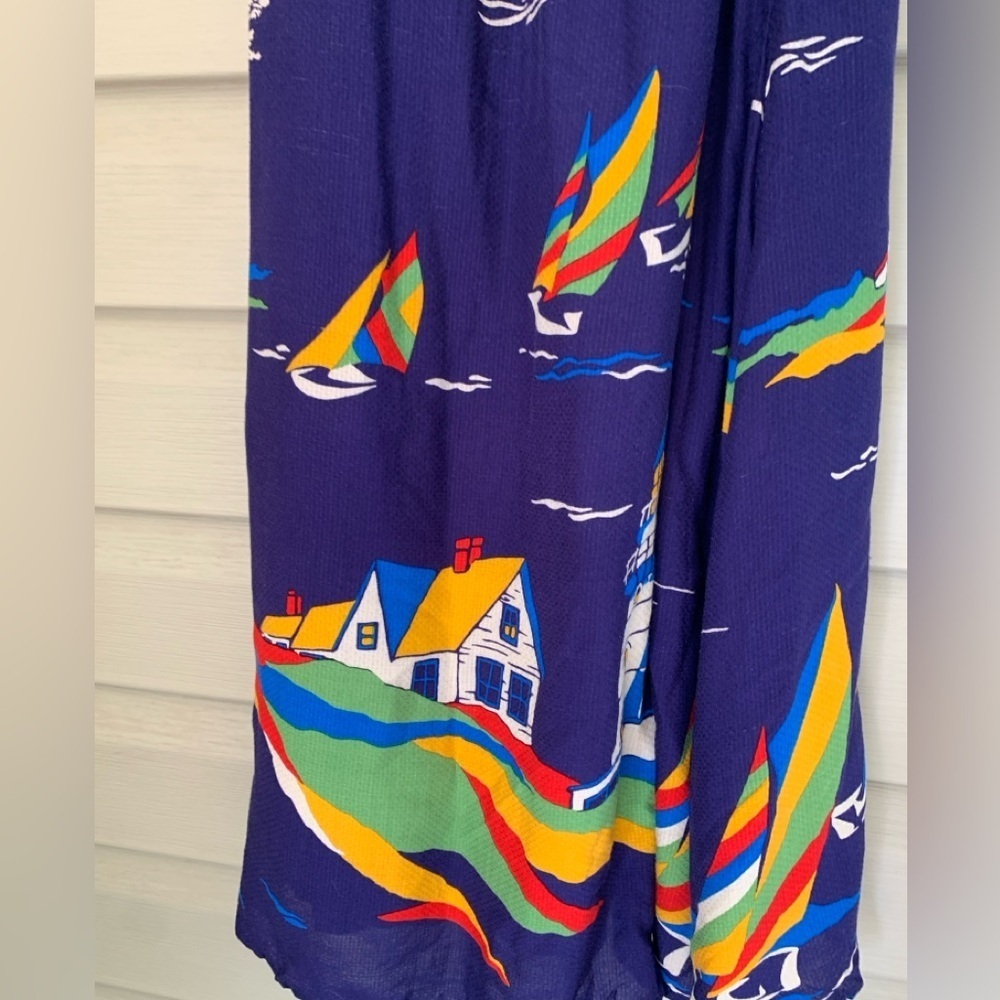 48 of 52 Conversations Anthropologie off shoulder nautical lighthouse dress sz 4 - Picture 11 of 13